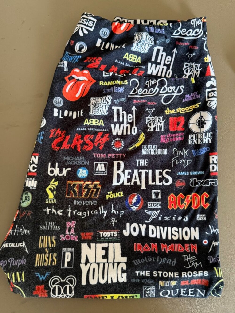 Amelia Rose Classic Rock Band Logo Leggings TC2C Nirvana Queen Stones